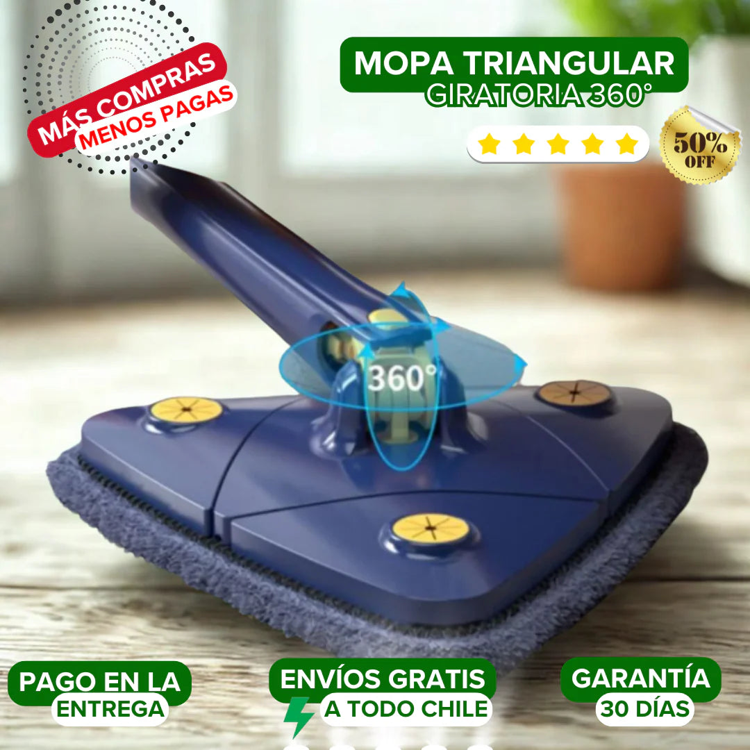 FlexiMop® 360° – Mopa Triangular Giratoria para una Limpieza Total y Sin Esfuerzo